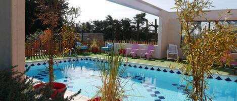 屋外プール、温水プール