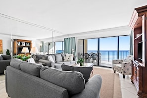 TV, DVD player, video library