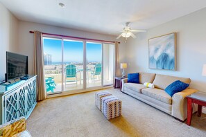 TV, DVD player, video library