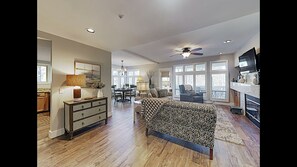 Living Room with Amazing View of Lagoon, Queen Sleeper, Loveseat and Recliner. 