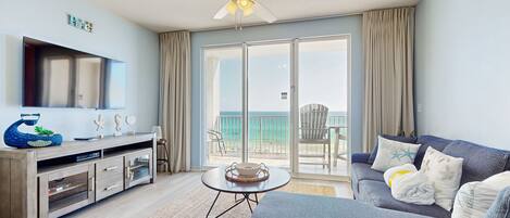 TV, DVD player, video library