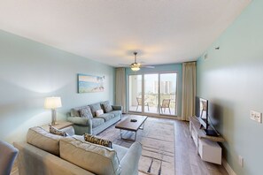 TV, DVD player, video library