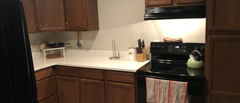 Fridge, oven, stovetop, dishwasher