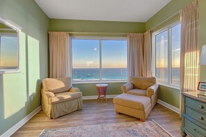 TV, DVD player, video library, stereo