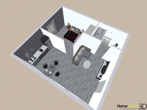 Floor plan - Villawelcom apartment 3, all comforts, modern and bright, 100m from the sea (Canet-en-Roussillon)