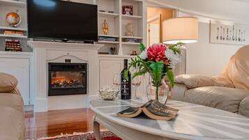 Télévision, cheminée