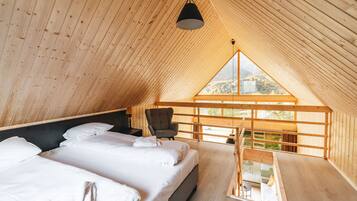 Cabane Panoramique, 2 chambres, vue montagne | 1 chambre, minibar, draps fournis