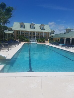 Outdoor pool, a heated pool - The Searching Frigate - Condo with a View (Freeport)