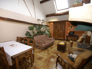 Fireplace, DVD player - Charming Holiday Home in Charencey With Barbecue (Charencey)