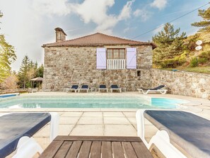 Outdoor pool - Charming Farmhouse in Cros-de-géorand With Swimming Pool (Cros-de-Georand)
