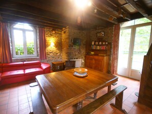 Fireplace, DVD player - Vintage Holiday Home in Vergoncey With Swimming Pool (Saint-James)