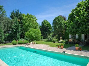 Outdoor pool - Heritage Mansion in Teillet With Private Pool (Teillet)