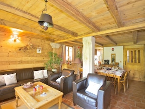 Chalet | Living room | Fireplace, DVD player - Charming Cottage Located in a Small Traditional Mountain Village (Bourg-Saint-Maurice)
