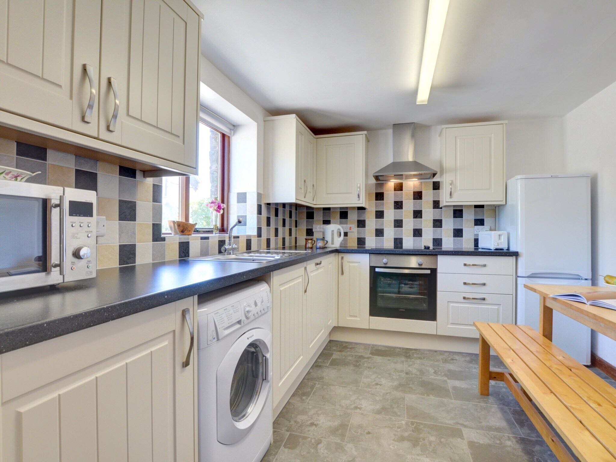 Fridge, microwave, electric kettle