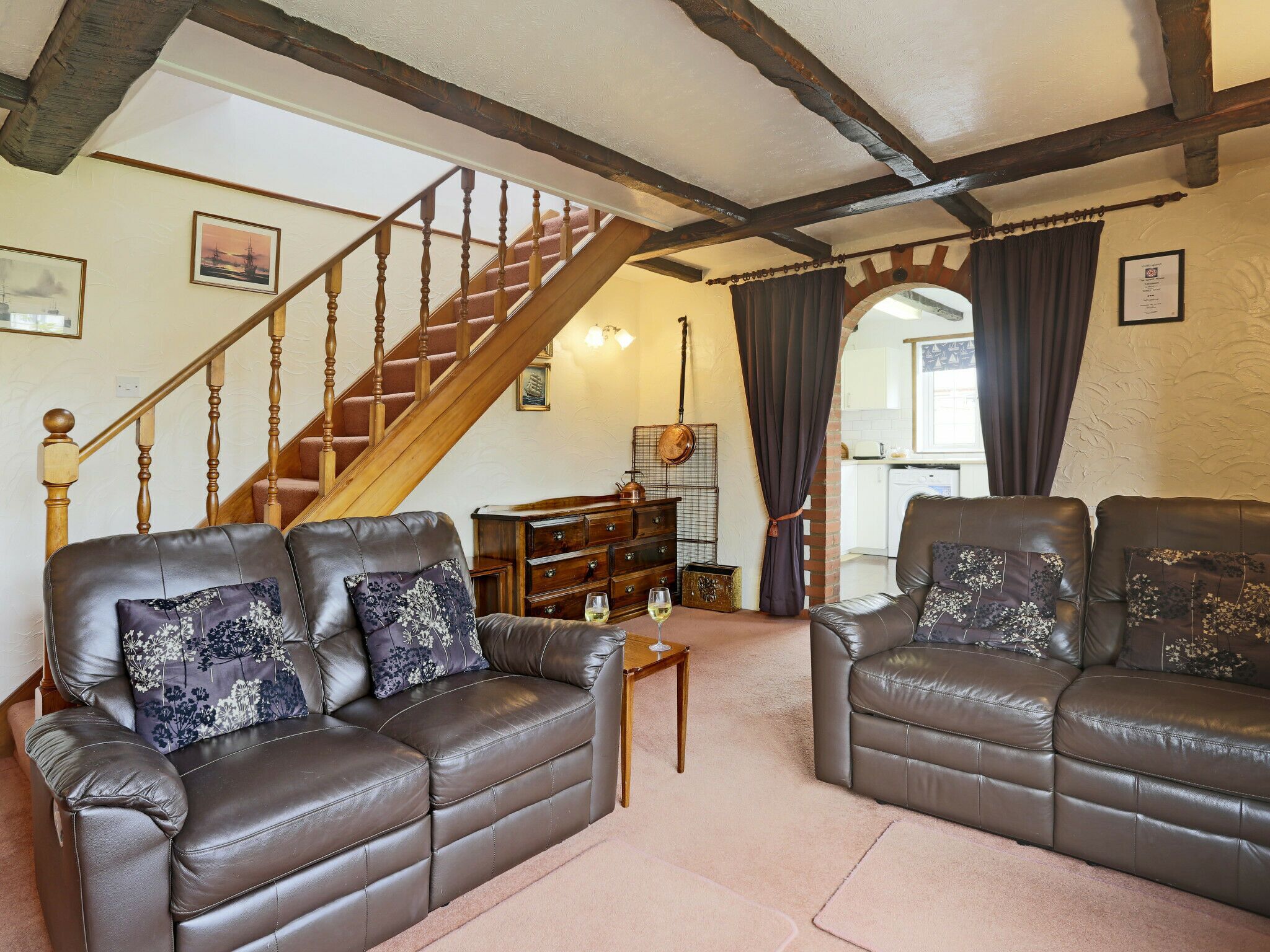 Fireplace, DVD player