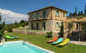 Exterior - Charming, Warm Vacation Home, Private Pool, Privacy and Seaview, West Lefkas (Lefkada)