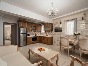 Apartment | Private kitchen - New Beautiful Complex With Villas and App, bBg Pool, Stunning Views, SW Crete (Faistos)