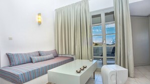 Apartment | Living room - Bright Apartment in Elounda Greece With Communal Pool (Agios Nikolaos)