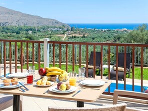 Villa | Dining - 3 Villas Next to Each Other with Pool & Sea View (Apokoronas)