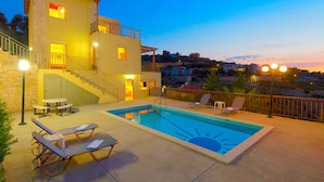 Exterior - Villa, Private Pool, Seaview, in Beautiful Medieval Town Maroulas, NW Coast (Rethymno)