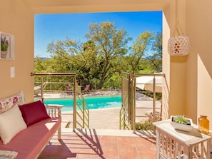 Outdoor pool, sun loungers