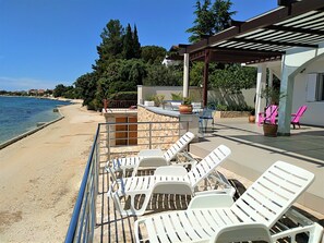 House | Balcony - Amazing 2 Storey Holiday Home With 120m Roof Terrace, Directly on the Beach (Sveti Filip i Jakov)