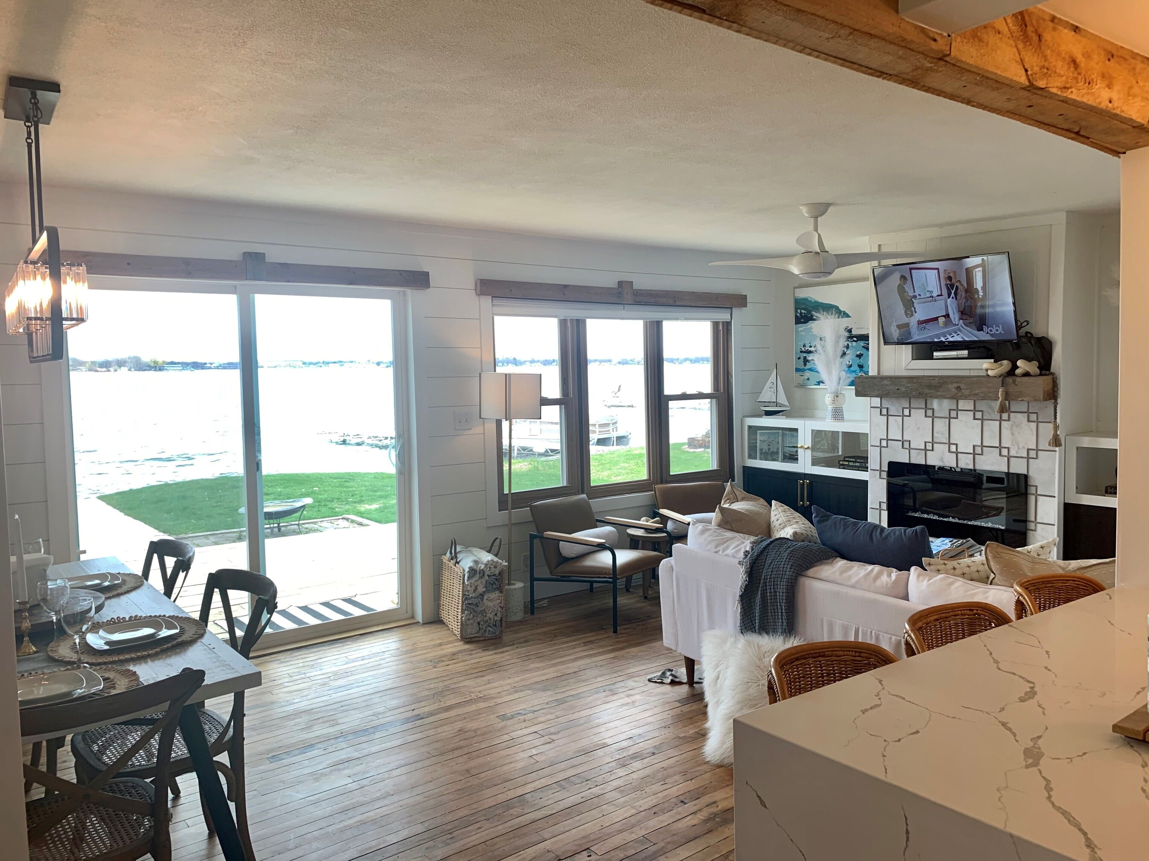 Smart TV, video games, DVD player, foosball