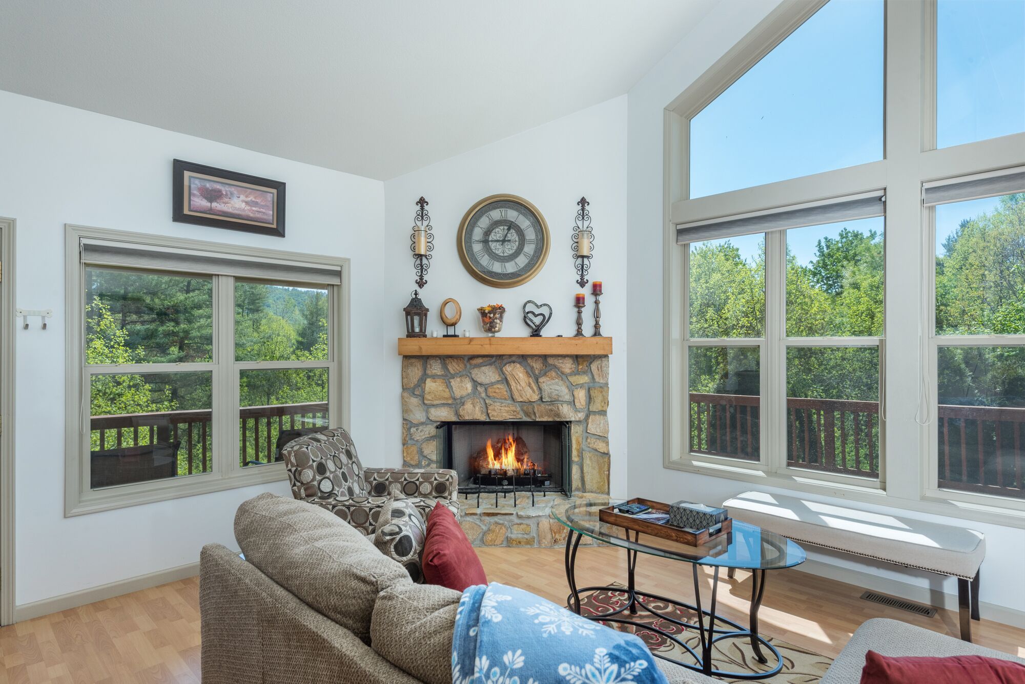 Smart TV, fireplace, foosball, table tennis