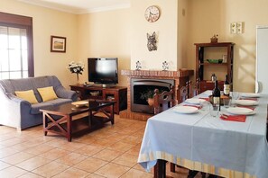 Televisie en een open haard