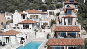 A multi-story building with a swimming pool, stone walls, and terracotta roofs. - privacy,  unforgettable view, crystal clear water, (Vela Luka)