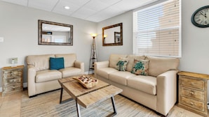 Condo, Multiple Beds, Balcony, Ocean View (GALLEON BAY 407) | Living area - Bayfront Condo With Water View & Boat Slips! (South Padre Island)