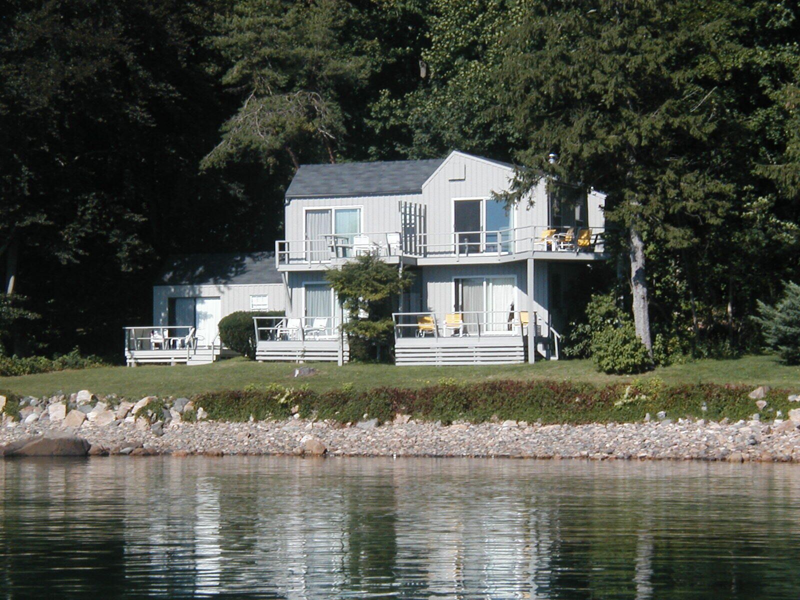 Waterfront  apartment with private deck.