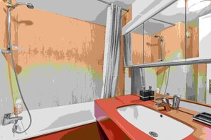 Dusche, Haartrockner, Handtücher