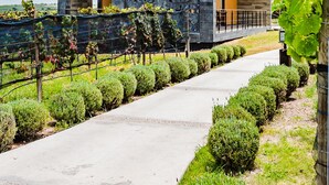 A modern building with a stone facade and a wooden interior. - Hotel Boutique Tres Raíces (Dolores Hidalgo)