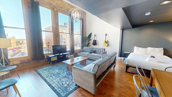 The Blues N Boogie Suite | Living area | Flat-screen TV - The Lofts at 107 (Nashville)