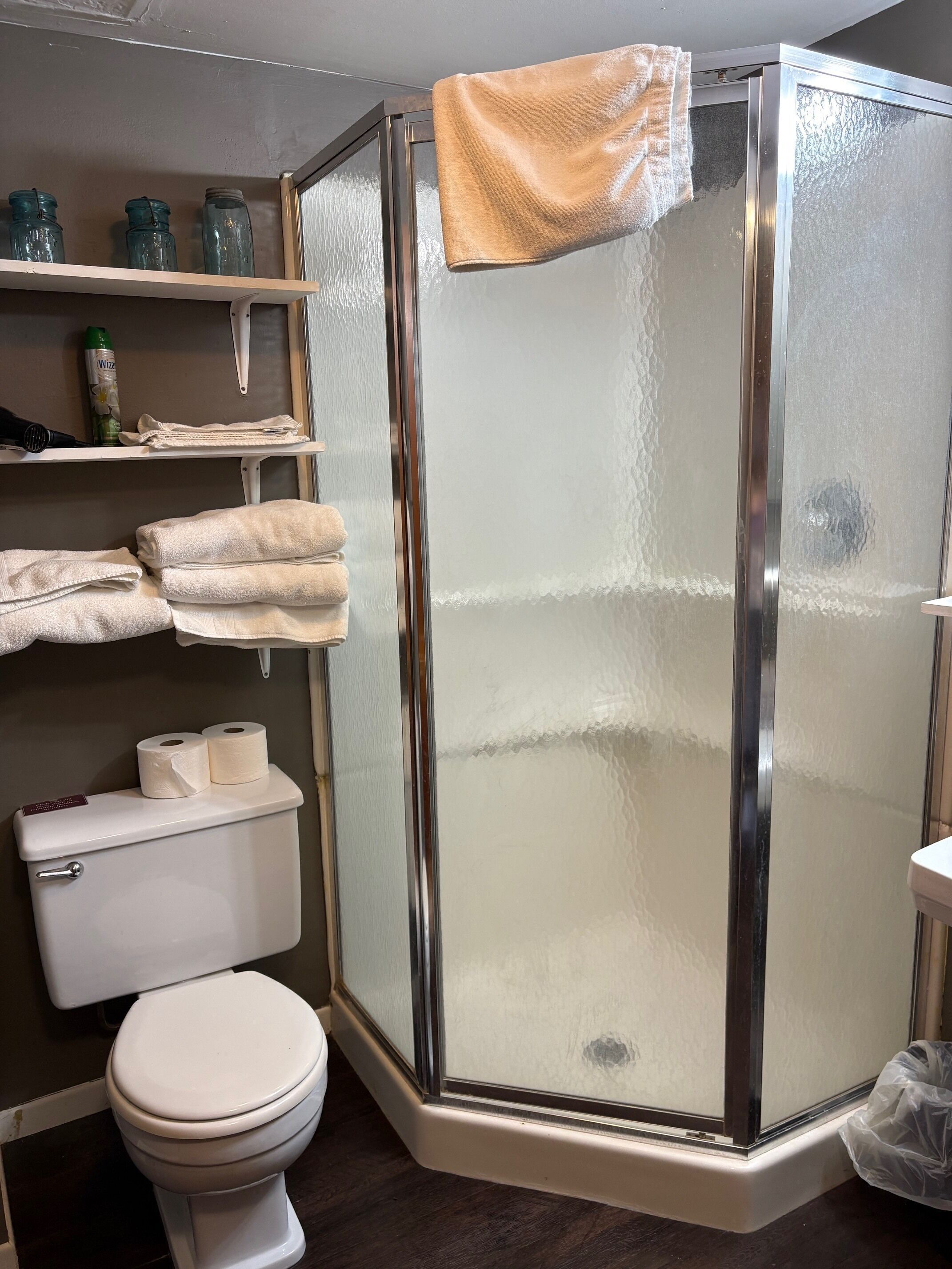Hair dryer, towels
