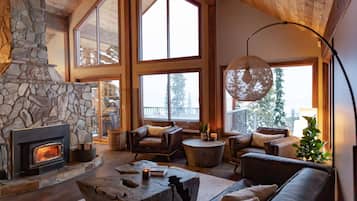 TV, fireplace, video games, table football