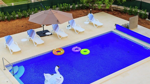 Outdoor pool, a heated pool - Modern Villa in Kastel Novi With Swimming Pool (Kastela)