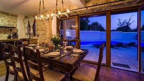 Dining - Beautiful Villa With High Privacy, Swimming Pool, Charming Taverne With BBQ (Sukosan)