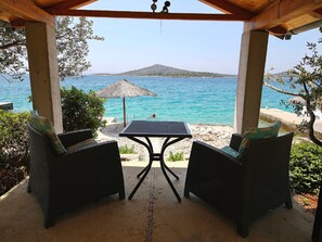 Balcony - Detached House by the sea on the Croatian Island of Pasman (Pasman)