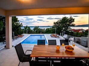 Outdoor dining - Modern Villa in Jasenice With Pool (Jasenice)