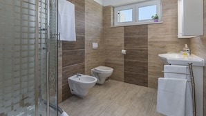 Villa | Bathroom | Shower, hair dryer, towels - Modern Villa With sea View and Private Pool Near First Beach (Krk)