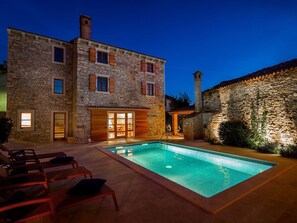 Villa | Pool | Indoor pool, outdoor pool - Beautiful Villa Consisting of two Houses With Private Pool, Near Pula and Beach (Liznjan)