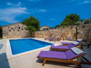 Villa | Pool | Indoor pool, outdoor pool - Villa in Rakalj Near Secluded Beaches (Marcana)