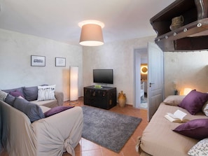 Cottage | Living room - Surrounded by Beautiful Mediterranean Vegetation and the Crystal Clear sea (Rasa)