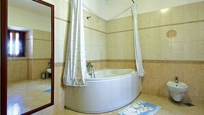 Villa | Bathroom | Combined shower/tub, towels - Villa with Private Pool, Hot Tub, Garden, BBQ (Zminj)