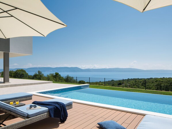Outdoor pool - Luxurious Villa in Labin With Swimming Pool and Sea View (Rasa)