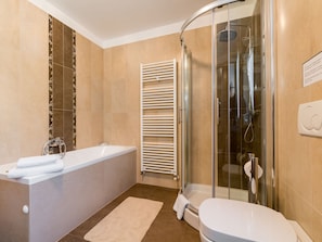 Villa | Bathroom | Hair dryer, towels