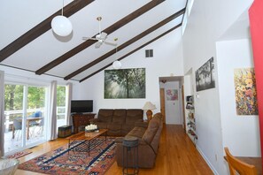 House, Multiple Beds (Serendipity - Large 5BR with a Hot Tu) | Living area | Fireplace - Serendipity - Large 5BR With a Hot Tub (Berkeley Springs)