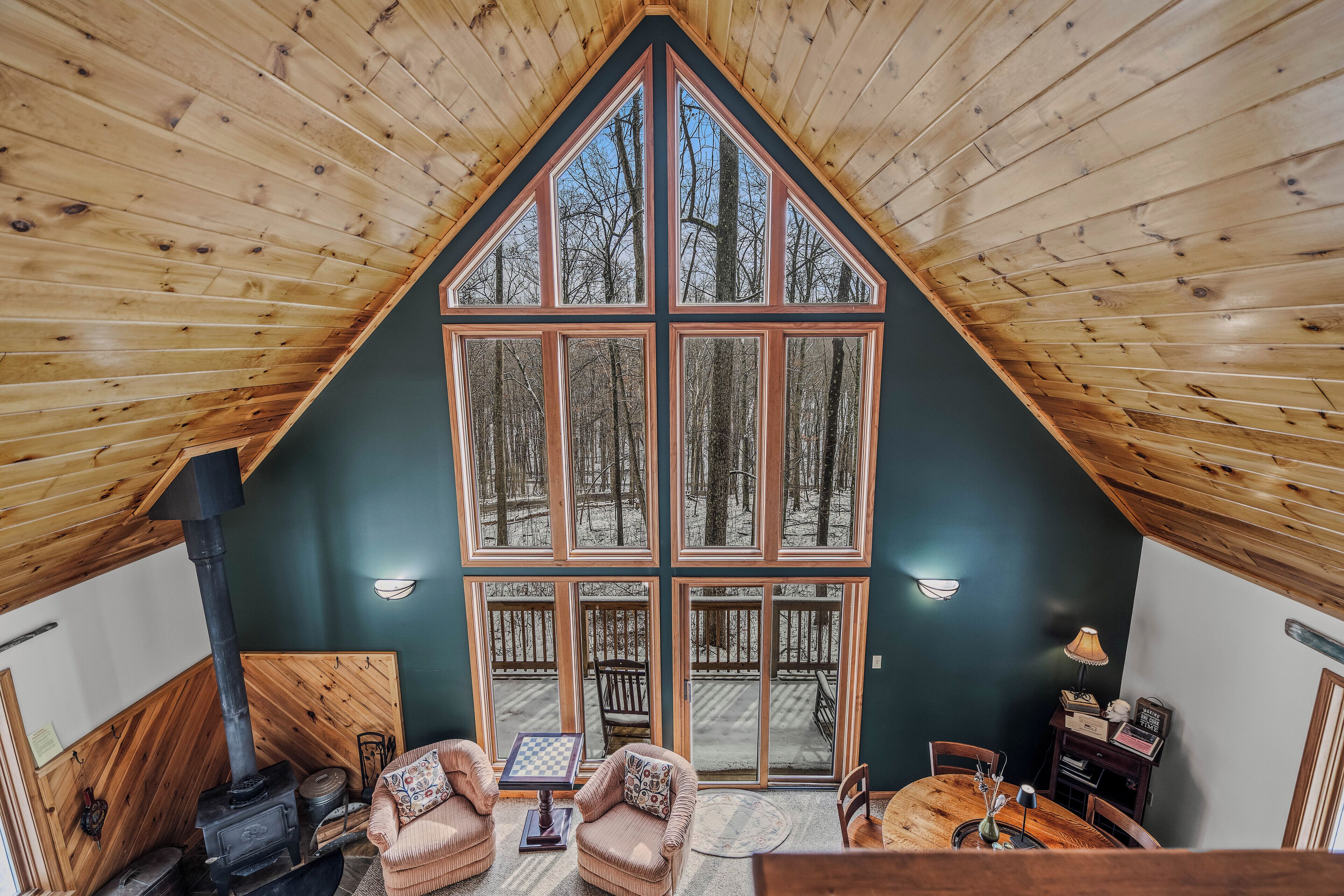 House, Multiple Beds (Sqyrls Nest - 3BR Retreat With a Hot ) | Living area | Fireplace